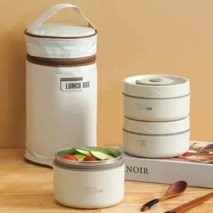 Premium 304 Stainless Steel Lunchbox for Office Men and School Kids - 3 Layer Large Capacity 1400ml Bento Tiffin Box - Leak-proof Insulated Thermal Food Container with Waterproof Carrying Bag - BPA-Free Eco-friendly Portable Meal Carrier Tiffin Set.