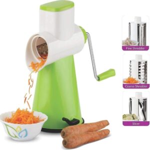 Famous Rotary Grater & Slicer Cutter, Vegetable Choppers for Kitchen (Dry Fruit Slicer, Cheese Grater, Chip Slicer, Vegetable Chopper)/রোটারি গ্রেটার স্লাইসার-ড্রাম ফ্রুট কাটার-চপার