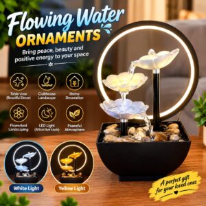 Flowing Water Ornament – LED Flower Water Fountain